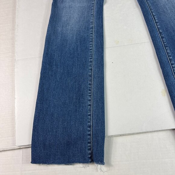 L'agence Jean Women 26x31* Ruth Straight Blue Faded Raw Hem Stretch Denim Tag 25 - Picture 6 of 16